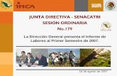 JUNTA DIRECTIVA - SENACATRI SESIÓN …inca.gob.mx/transparencia/docs/JD179 Informe Semestral.pdf · alimentos de calidad, sanos y accesibles, provenientes de nuestros campos y mares