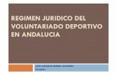 REGIMEN JURIDICO DEL VOLUNTARIADO DEPORTIVO … · Estatuto de Autonomía para Andalucía. Art. 61.2 Ley 6/1998, 14 diciembre, del Deporte de Andalucía. Ley 7/2001, 12 julio, del