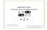 MEMORIA PLAN DE IGUALDAD - Junta de Andalucía · Día internacional de los derechos del niño/a. 20 de Noviembre ... asamblea y ficha alusivas. ... preferente las palabras: ...