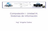 Computación I. Unidad III. Sistemas de Información · Computación I. Unidad III Ing° Angela Galea 4 Introducción Sistema de Información: sistema que provee información para