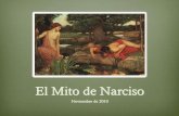 El Mito de Narciso - aeliasramos.files.wordpress.com · imagen y es arrebatado por el amor, juzgando que aquella imagen es un cuerpo real; queda inmóvil ante ella, pasmado por su