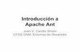 Apache Ant Introducción a · Empezando con ANT: build.xml Creamos el fichero build.xml añadiendo la cabecera. Es conveniente escribir ya la etiqueta de cierre del proyecto, para