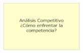 Análisis Competitivo ¿Cómo enfrentar la competencia? · Pasos del análisis competitivo ... fuerzas Amenaza de rivalidad intensa en el ... Recolección de datos Se obtienen del