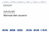 AVR-S510BT - usa.denon.com fileAVR-S510BT RECEPTOR AUDIO VISUAL Manual del usuario Contenido Conexiones Reproducción Ajustes Consejos Apéndice Panel 1 …