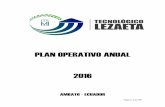 PLAN OPERATIVO ANUAL 2016 - …tecnologicolezaeta.edu.ec/wp-content/institucional/1. POA 2016.pdf · página 1 de 99 plan operativo anual 2016 ambato - ecuador. ... plan operativo