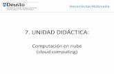 7. UNIDAD DIDÁCTICA - blogs.deusto.esblogs.deusto.es/.../uploads/2010/05/UD7-Computacion-en-Nube.pdf · ¿Qué es? “La Computación en Nube es la tecnología que permite ofrecer