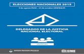 ELECCIONES NACIONALES 2015 - electoral.gov.ar · de listas y boletas partidarias, la determinación de los locales de votación, la designación de las autoridades de mesa, la preparación