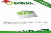 Bienvenido al Newsletter de ENSOL - ensolsa.com · Le presentamos la renovada web de ENSOL, en un interactivo y moderno formato donde podrá encontrar la paleta completa de productos