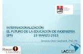 INTERNACIONALIZACIÒN: EL FUTURO DE LA EDUCACIÓN DE ...cei.epn.edu.ec/Documentos/SIAIU_Marzo2015/PresentacionInternaciona... · INTERNACIONALIZACIÒN: EL FUTURO DE LA EDUCACIÓN
