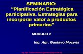 SEMINARIO: Planificación Estratégica participativa ...€¦ · Ing. Agr. Gustavo Mozeris (gusmoz@agro.uba.ar) PARTE 3 ANALISIS DEL AMBIENTE INTERNO/EXTERNO HERRAMIENTAS PARA EL