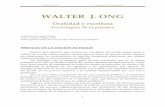 WALTER J. ONG · WALTER ONG ORALIDAD Y ESCRITURA 3 INTRODUCCIÓN En años recientes, se han descubierto ciertas diferencias ...