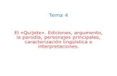 Tema 4 - Estudia a la UIB - Universitat de les Illes Balearsuom.uib.cat/digitalAssets/307/307061_gonzalez4.pdf · Tema 4 El «Quijote». Ediciones, argumento, la parodia, personajes