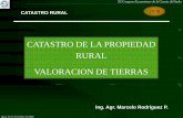 CATASTRO DE LA PROPIEDAD RURAL …secsuelo.org/wp-content/uploads/2015/06/7.-Ing.-Marcelo-Rodriguez.pdf · Quito, 29-31 de Octubre del 2008 Art. 333 Al valor de la propiedad rural