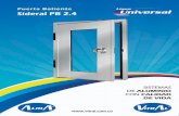 Puerta Batiente P.B Sideral 2.4 - vitral.com.co · • Escuadras esquineras en acero zincado para unión del marco a 45 grados. ACCESORIOS: • Bisagras en aluminio, con ejes de acero