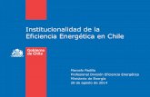 Institucionalidad de la Eficiencia Energética en Chile · Chile, el cual sirve de orientación a corto, medio y largo plazo (2020) para maximizar la ejecución de la eficiencia energética