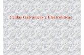 Celdas Galvánicas y Electrolíticas · – Puente salino o tapón poroso: flujo de iones. – Los electrones se mueven a través del circuito externo desde el lugar de la oxidación
