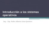 Introducción a los sistemas operativos - profe.arias · Introducción a los sistemas operativos Ing – Esp Pedro Alberto Arias Quintero . ... evitar errores o usos incorrectos.