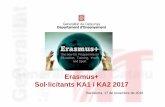 Erasmus+ Sol·licitants KA1 i KA2 2017 · Sol·licitants KA1 i KA2 2017 Barcelona, 17 de novembre de 2016. ... 2. Erasmus + (2014-2020 ... Estratègia Education and Training per a
