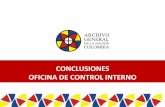 CONCLUSIONES OFICINA DE CONTROL INTERNO · RENDICION DE CUENTAS / contacto@archivogeneral.gov.co / Twitter: ArchivoGeneral –Facebook: Archivo General –Youtube: Canal AGN Colombia