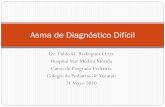 Asma de Diagnóstico Difícil - pediatrasyucatan.org.mx · Traumatismo nasal al caer de su altura, no desviación, solo cicatriz en fosa izquierda, no exantemáticos, no quirúrgicos,