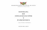 MANUAL DE ORGANIZACIÓN Y FUNCIONES - …munisuyo.gob.pe/doc/mof.pdf · manos de su personal este Manual de Organización y Funciones (MOF), para su aplicación, ... 08.2.2 Departamento
