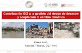 Contribución GIZ a la gestión del riesgo de desastre y ... · 1 Karen Kraft, Asesora Técnica, GIZ - Perú Contribución GIZ a la gestión del riesgo de desastre y adaptación al