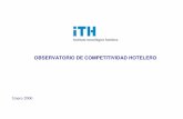 OBSERVATORIO DE COMPETITIVIDAD HOTELERO · Comparación de los resultados con: Hoteles de 3 estrellas de Madrid Ciudad ... 3 estrellas Hotel Ciudad Agosto 2005 Comparación con Tasa