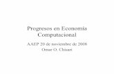 Progresos en Economía Computacional - aaep.org.ar · • Libro “Un modelo de equiibrio general computable para la ... Cournot, Colusión) que maximiza bienestar. Entonces concluye: