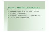 Parte 2: MECÁNICA CUÁNTICA Cuantica-12-13.… · LOS POSTULADOS DE LA MECÁNICA CUÁNTICA Postulado 1: La descripción del estado cuántico Postulado 2: La descripción de las magnitudes