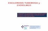 ESCLEROSIS TUBEROSA y - Sociedad Española … angiomiolipomas del RD por ECO: 4,3cm. Se niega a la prueba genética. Diagnóstico de ET: 2 criterios mayores • En enero de 2013 comienza
