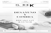 DESAYUNO Y COMIDA · 2018-03-13 · ensalada de frutas € 4,00 yogur con cereales, fruta seca y miel € 4,00 tartas y pasteleria tarta de manzana € 3,00 brownie € 3,50 pancakes