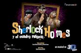 Dosier Sherlock Holmes y el cuadro mágico · escenarios en los que transcurre la obra: las calles de Londres, la casa de la Condesa de Nata y los paisaies fantásticos del cuadro