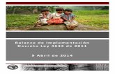 Balance de Implementación Decreto Ley 4633 de 2011 … Decreto Ley 4633 de 2011.pdf · restitución de derechos territoriales para los pueblos y comunidades indígenas como sujetos