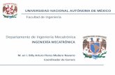 Departamento de Ingeniería Mecatrónica132.248.218.48/blogpsico/IngMeca.pdf · Mecatrónica en la UNAM Evolución • 1994, se crea el modulo terminal de Mecatrónica en la carrera