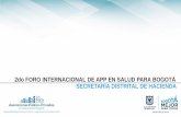 Presentación de PowerPoint - saludcapital.gov.co€¦ · ... gas y agua -1,3 -0,3 ... ingresos corrientes, el uso racional ... representó 0,67 % del PIB de Bogotá y 0,57 % en 2016.