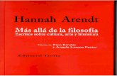 Más allá de la filosofía · Escritos sobre cultura, arte y literatura Hannah Arendt ... premio Sonning» (publicado como «Prólogo» en Responsabilidad y juicio, Paidós, ...