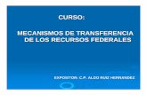 CURSO: MECANISMOS DE TRANSFERENCIA DE LOS … · UNIDAD 3: LAS TRANSFERENCIAS CONDICIONADAS. ... El curso de Mecanismos de Transferencia de los Recursos Federales a las Entidades