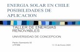 ENERGIA SOLAR EN CHILE POSIBILIDADES DE … · energia solar en chile posibilidades de aplicacion taller de energias renovables universidad de concepcion pedro sarmiento m. utfsm