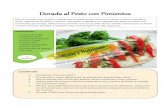 Dorada al Pesto con Pimientosdietistasynutricion.com/web/wp-content/uploads/2016/11/...Picar el tomate seco lo más fino posible, cortar el pimiento a tiras, reservar. Colocar papel