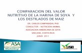 DR. CARLOS CAMPABADAL PhD CONSULTOR NUTRICION … · la principal diferencia nutricional entre la harina de soya y los destilados de maiz es la fraccion proteina ... composición