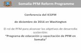 Somalia PFM Reform Programme - icgfm.org · • Mecanismos inadecuados de supervisión bancaria por parte del Banco Central ... Control de gastos, compras, contabilidad e informes