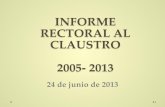 INFORME RECTORAL AL CLAUSTRO 2005- 2013 - canal.uned.es · carta de bienvenida ... comunidad centro de atención al estudiante-centros ... publicación obligada en el aula virtual