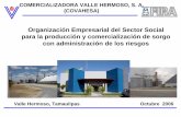 Organización Empresarial del Sector Social para la ... PRODUCCION y COMERCIALIZACION DE... · •Precios de mercado, libre ... 1 2 3 1 1 9 COMAS ALTAS DE MENDEZ, ... Cap. Almac.