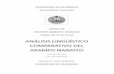 Análisis lingüístico comparativo del arameo nabateo · y nabateo, de Francisco del Río Sánchez (2006). Véase tabla en el apéndice. ... afirma que los nabateos provienen del