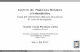Control de Procesos Mineros e Industriales · Control de Procesos Mineros e Industriales ... Sistema compuesto de sensor, ... 2010, Mecatrónica; Sistemas de control electrónico