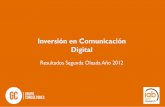 Inversión en Comunicación Digital - iabspain.net · eCommerce . SMS / MMS . Códigos QR Digital Signage . TV. Conectada . 2012 2011 . Página corporativa, Presencia en Redes sociales
