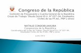 NATALIE CONDORI JAHUIRA Congresista de la República · Administración del MEF hasta el 31 de octubre del 2011. ... Ley Nº 29702, sin la exigencia de sentencia judicial y menos