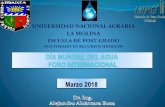 UNIVERSIDAD NACIONAL AGRARIA LA MOLINA · 2018-04-03 · “I ENCUENTRO DE GRADUADOS DEL PROGRAMA DE DOCTORADO EN RECURSOS HÍDRICOS” RECARGA DE ACUIFEROS ... pérdida de los bosques