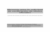 Memoria para la solicitud de verificación de títulos oficiales · 2018-08-03 · Erasmus Mundus : No ISCED 1 : Lenguas extranjeras ISCED 2 : Lenguas y dialectos españoles Universidades