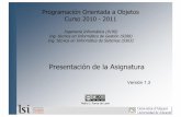 Programación Orientada a Objetos Curso 2010 - 2011 · El diseño de aplicaciones OO Diagrama de clases ... Uso seguro de la herencia de implementación Clases abstractas